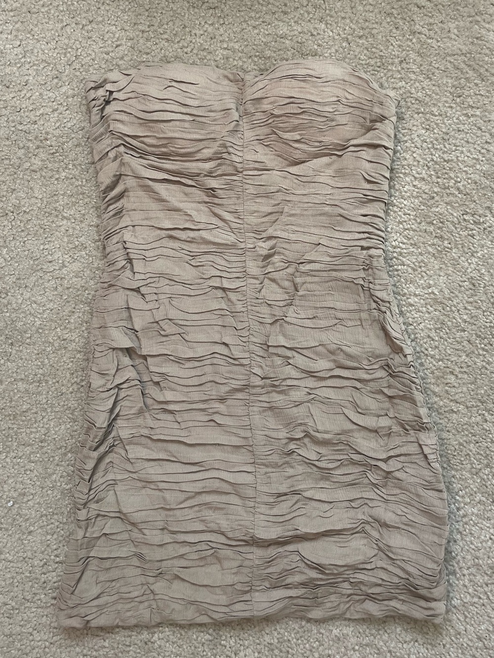 Guess by Marciano Strapless Ruched Mini Dress in Beige